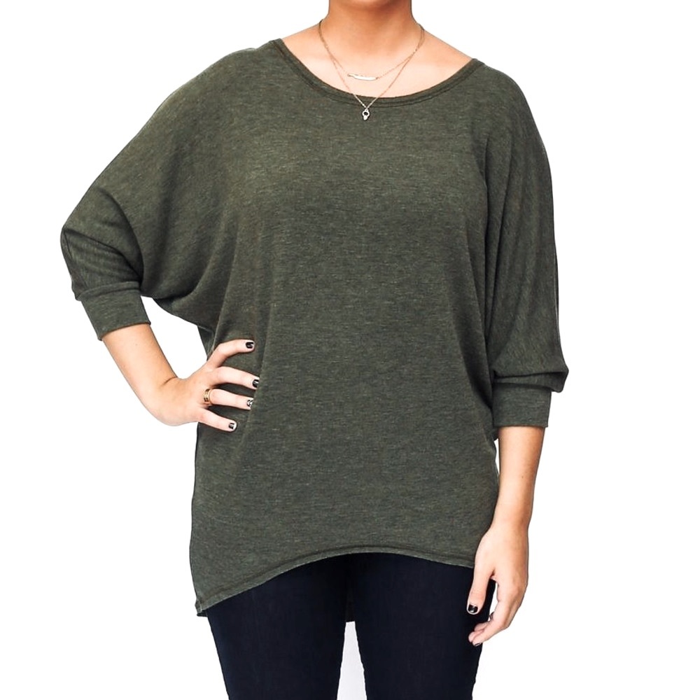 KLD Signature Green Dolman Top